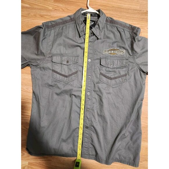 Harley Davidson Button Shirt XL Men Grey - Picture 11 of 12